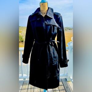 Beautiful black lined mid length dress coat